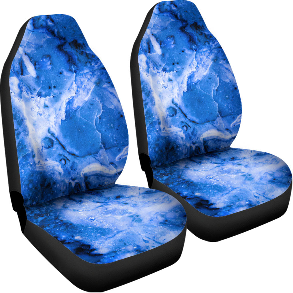 Blue Sapphire Marble Print Universal Fit Car Seat Covers