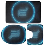 Blue Scorpio Zodiac Sign Print 3 Piece Bath Mat Set