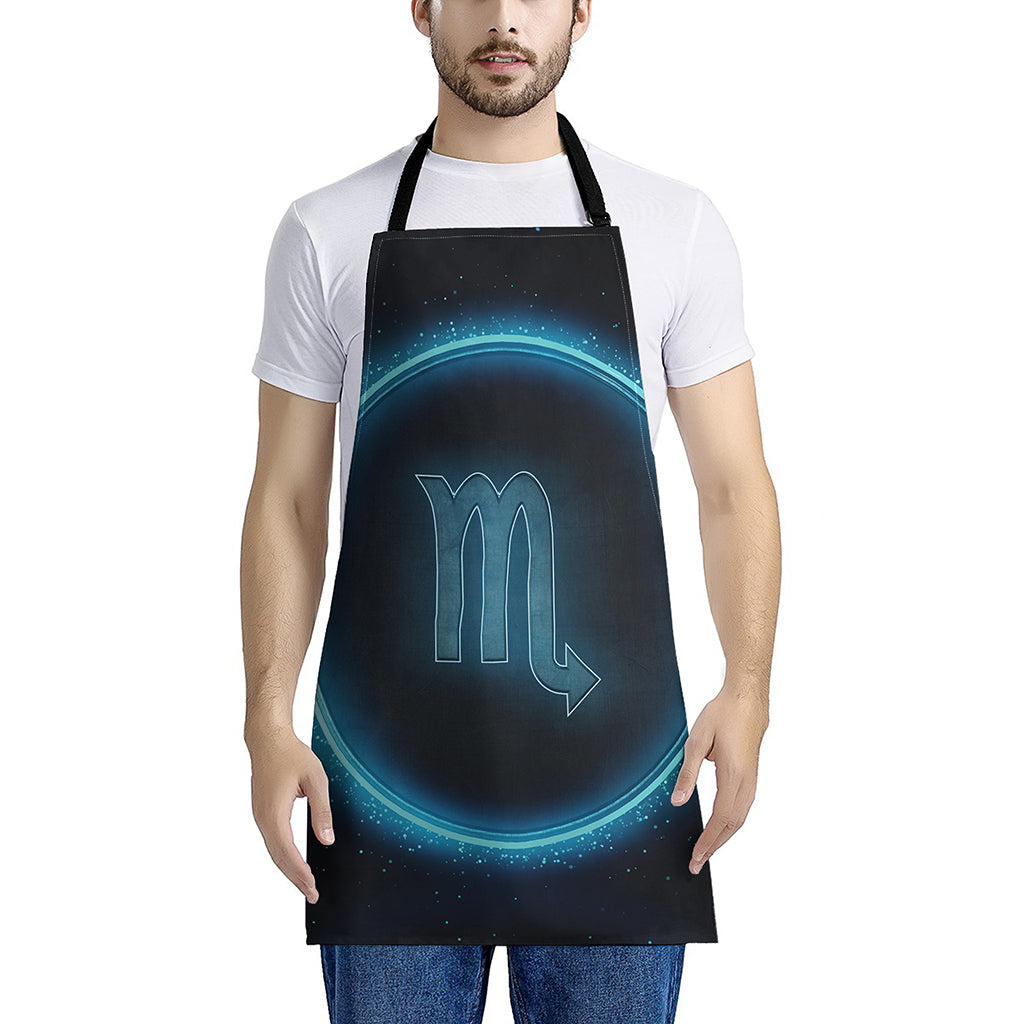 Blue Scorpio Zodiac Sign Print Apron