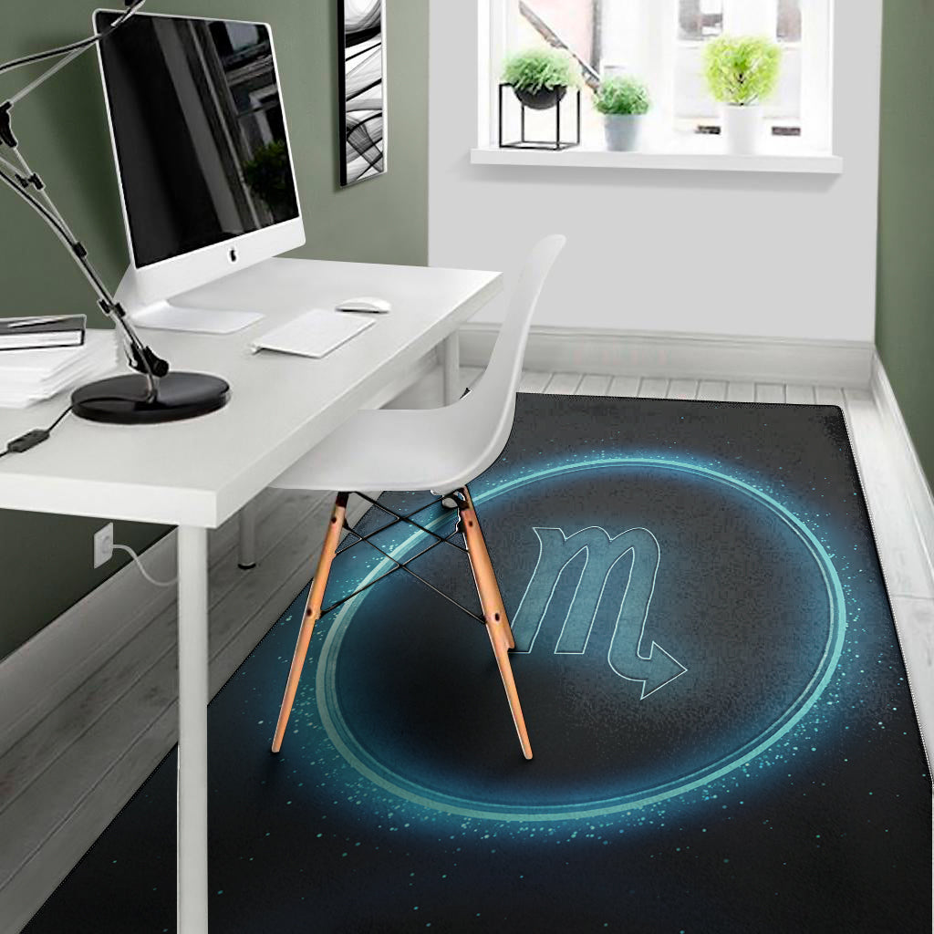 Blue Scorpio Zodiac Sign Print Area Rug