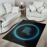 Blue Scorpio Zodiac Sign Print Area Rug