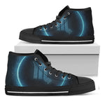 Blue Scorpio Zodiac Sign Print Black High Top Shoes
