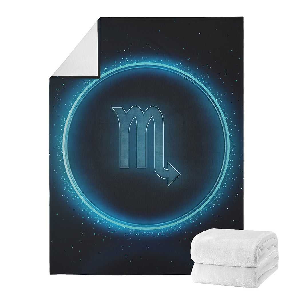 Blue Scorpio Zodiac Sign Print Blanket