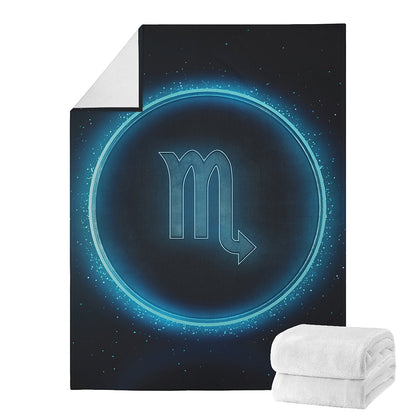 Blue Scorpio Zodiac Sign Print Blanket