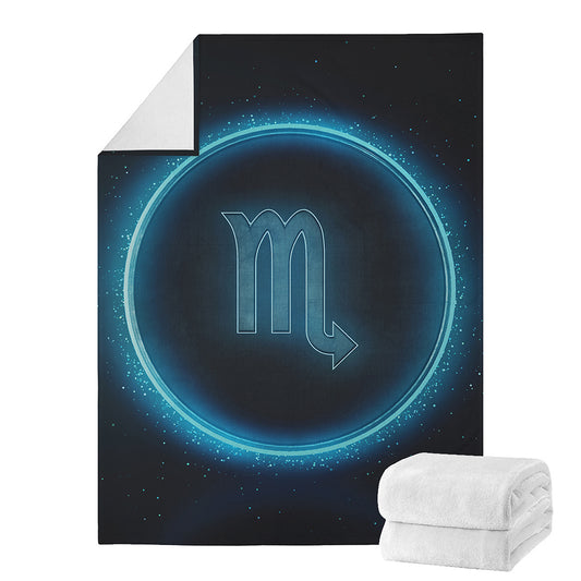 Blue Scorpio Zodiac Sign Print Blanket