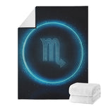 Blue Scorpio Zodiac Sign Print Blanket