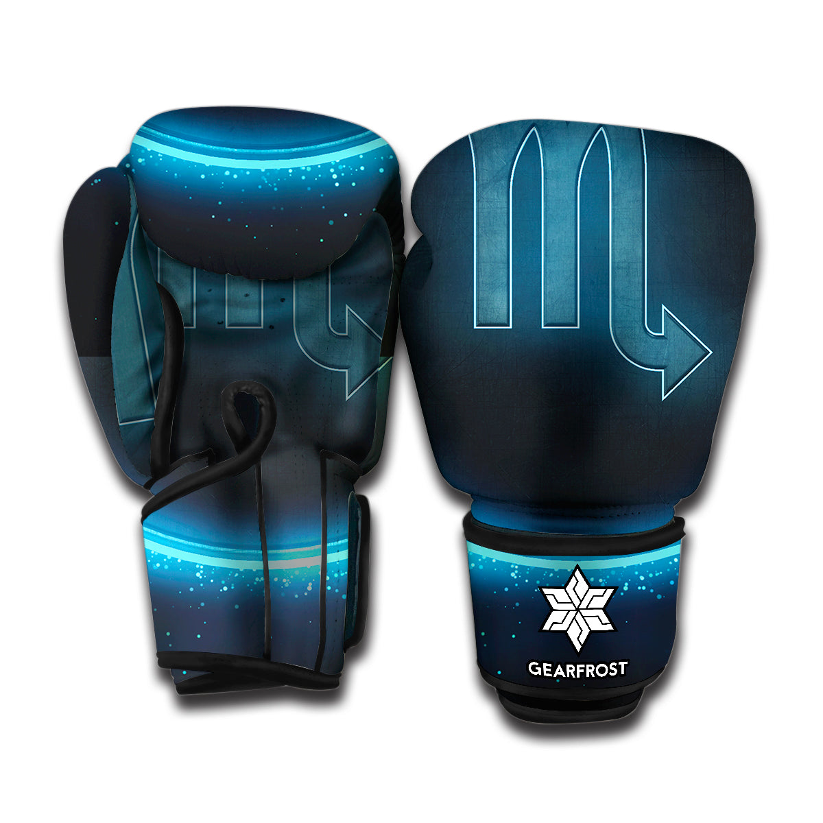 Blue Scorpio Zodiac Sign Print Boxing Gloves