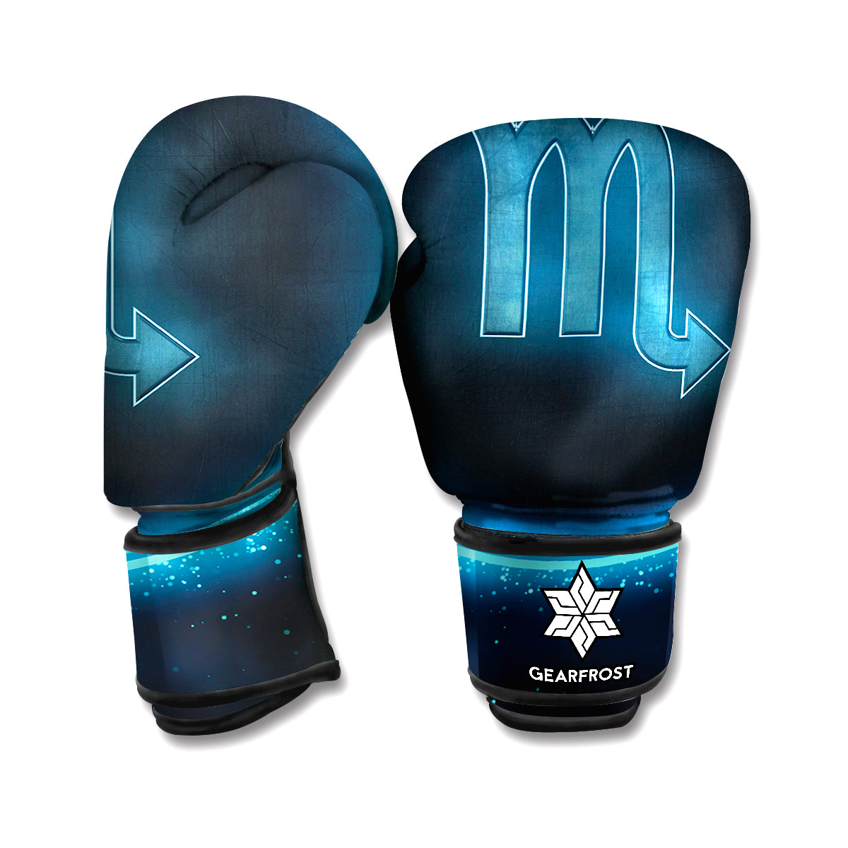 Blue Scorpio Zodiac Sign Print Boxing Gloves