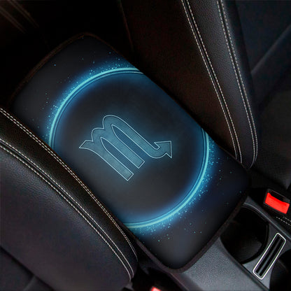 Blue Scorpio Zodiac Sign Print Car Center Console Cover