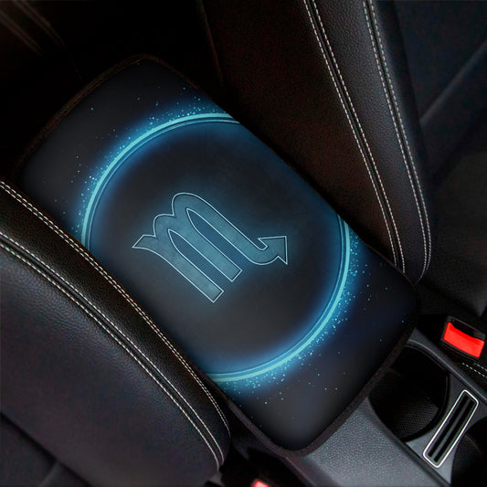 Blue Scorpio Zodiac Sign Print Car Center Console Cover