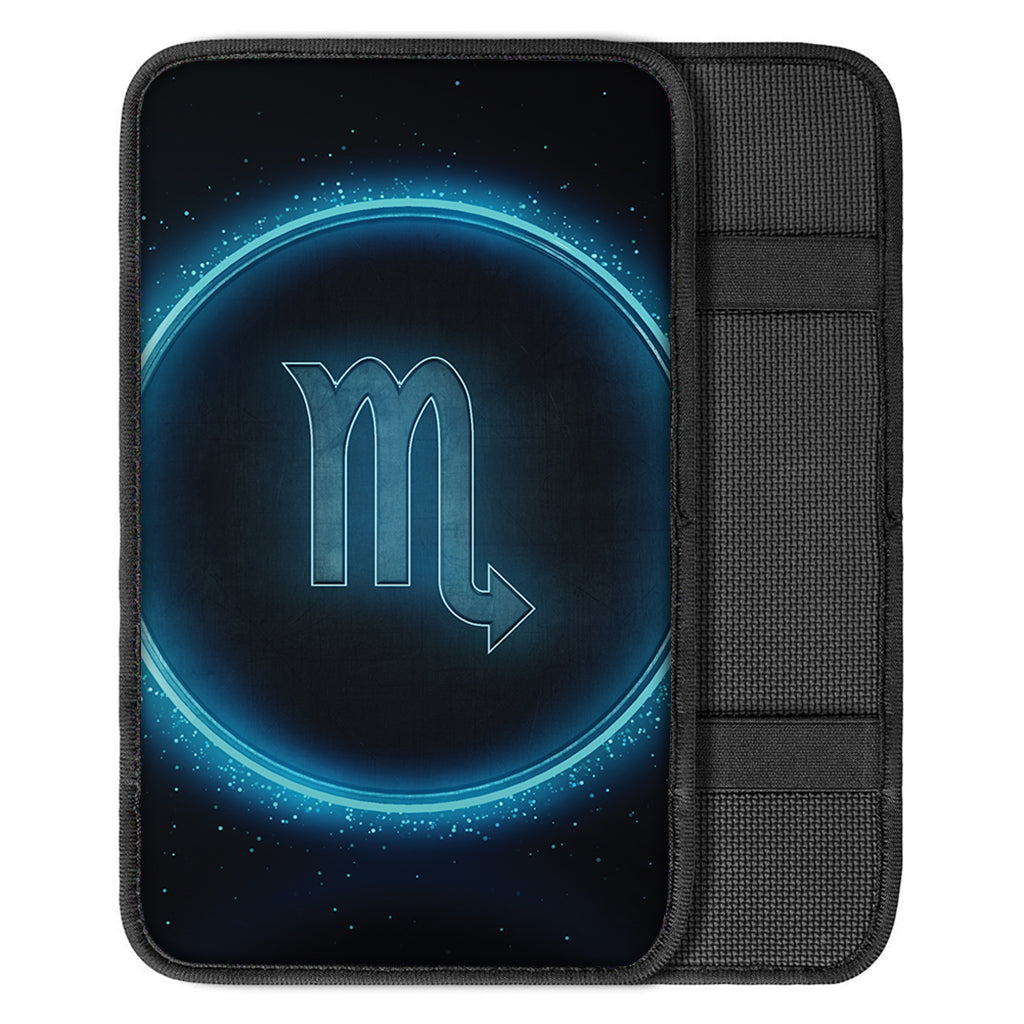 Blue Scorpio Zodiac Sign Print Car Center Console Cover