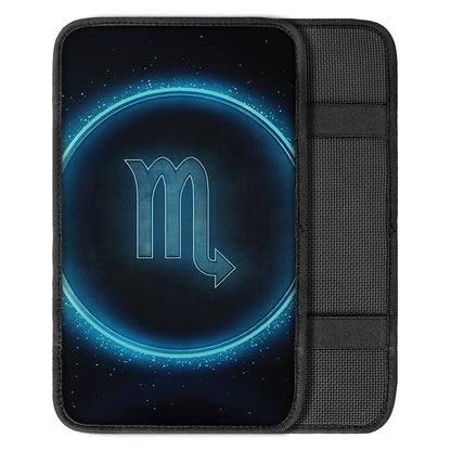 Blue Scorpio Zodiac Sign Print Car Center Console Cover