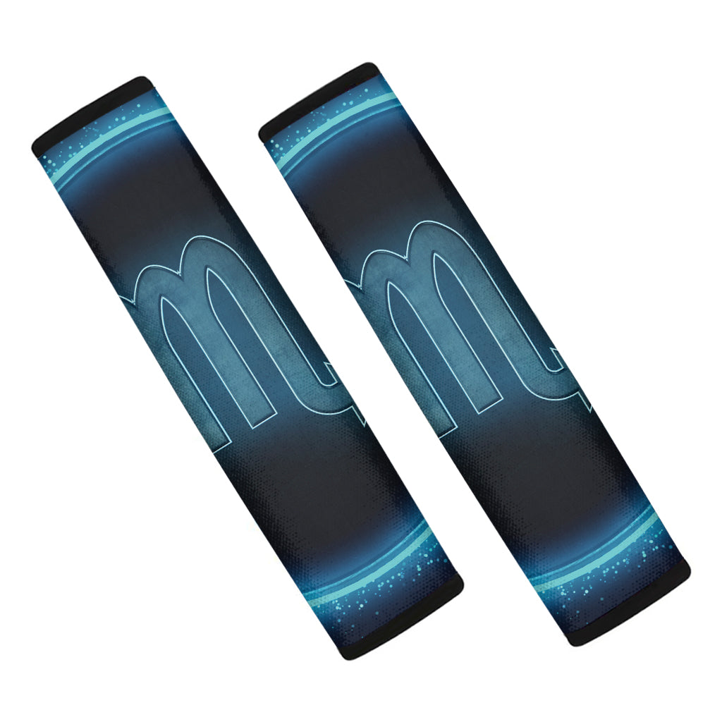 Blue Scorpio Zodiac Sign Print Car Seat Belt Covers