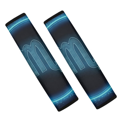Blue Scorpio Zodiac Sign Print Car Seat Belt Covers
