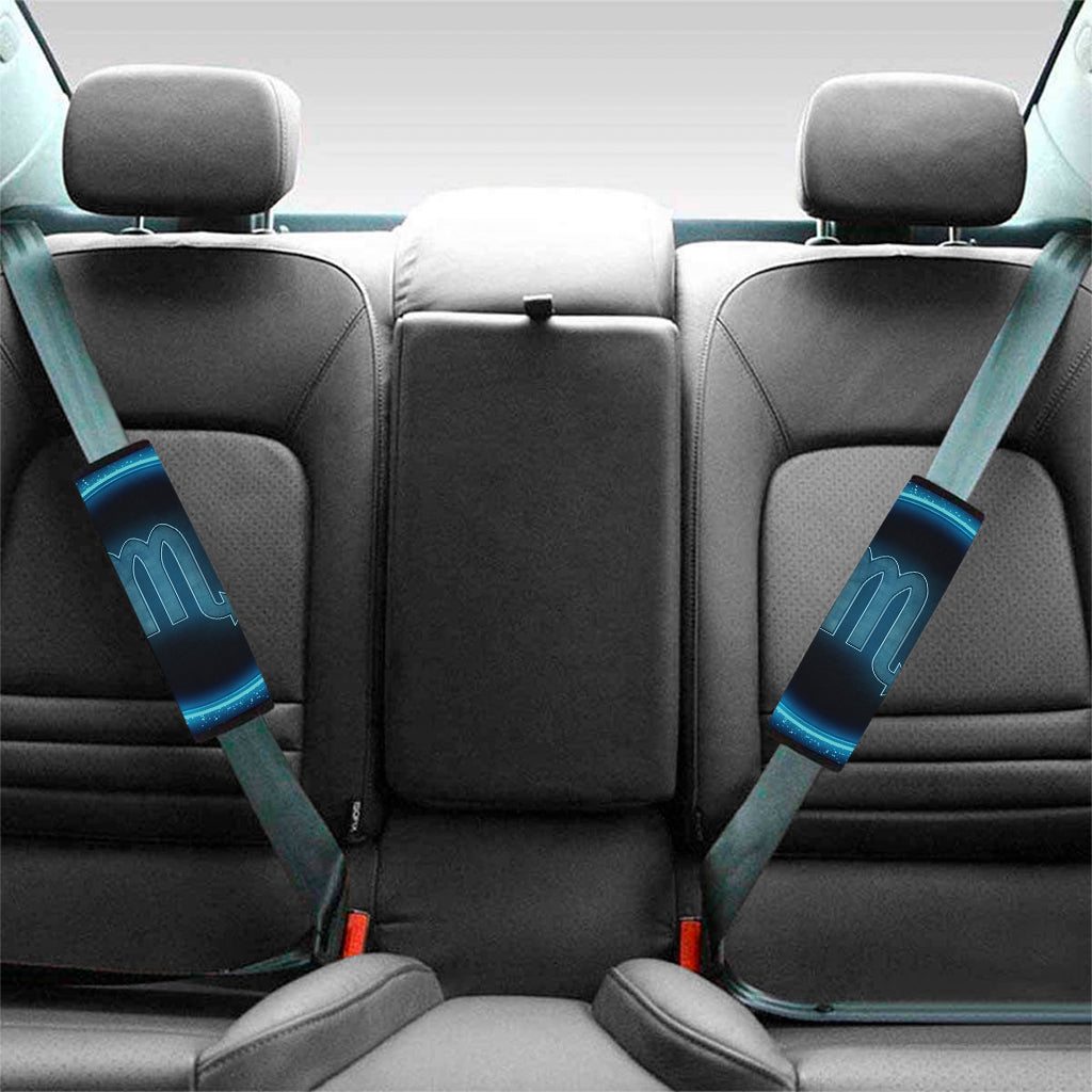 Blue Scorpio Zodiac Sign Print Car Seat Belt Covers