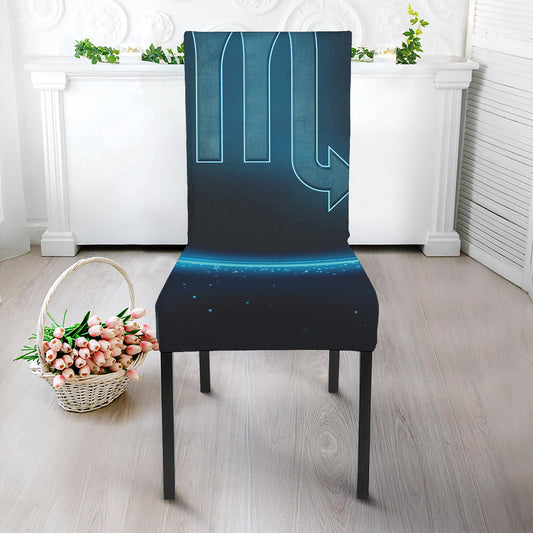 Blue Scorpio Zodiac Sign Print Dining Chair Slipcover