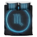 Blue Scorpio Zodiac Sign Print Duvet Cover Bedding Set