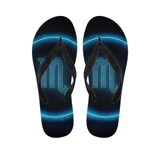 Blue Scorpio Zodiac Sign Print Flip Flops