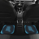 Blue Scorpio Zodiac Sign Print Front and Back Car Floor Mats