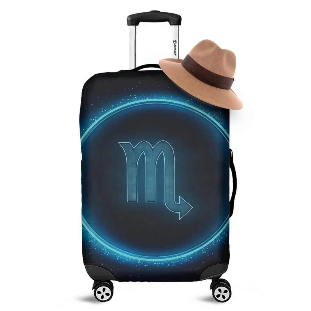 Blue Scorpio Zodiac Sign Print Luggage Cover
