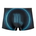 Blue Scorpio Zodiac Sign Print Men's Boxer Briefs