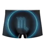 Blue Scorpio Zodiac Sign Print Men's Boxer Briefs