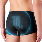 Blue Scorpio Zodiac Sign Print Men's Boxer Briefs