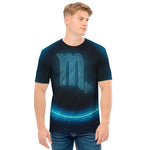 Blue Scorpio Zodiac Sign Print Men's T-Shirt