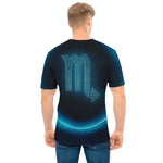 Blue Scorpio Zodiac Sign Print Men's T-Shirt