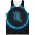 Blue Scorpio Zodiac Sign Print Men's Tank Top