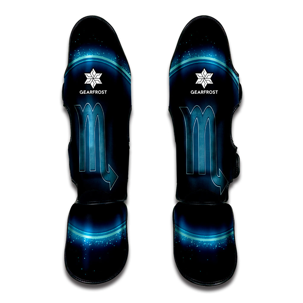 Blue Scorpio Zodiac Sign Print Muay Thai Shin Guard