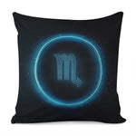 Blue Scorpio Zodiac Sign Print Pillow Cover