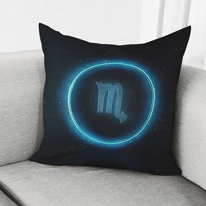 Blue Scorpio Zodiac Sign Print Pillow Cover