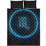 Blue Scorpio Zodiac Sign Print Quilt Bed Set