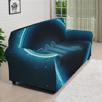 Blue Scorpio Zodiac Sign Print Sofa Cover