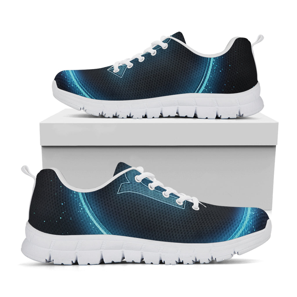 Blue Scorpio Zodiac Sign Print White Sneakers