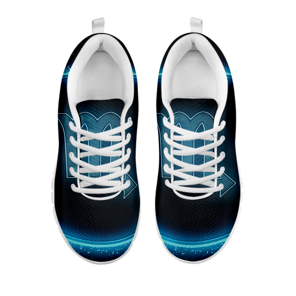 Blue Scorpio Zodiac Sign Print White Sneakers