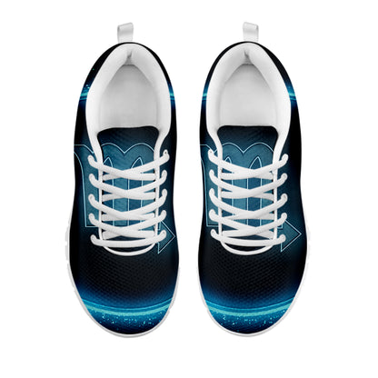Blue Scorpio Zodiac Sign Print White Sneakers