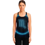 Blue Scorpio Zodiac Sign Print Women's Racerback Tank Top