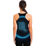 Blue Scorpio Zodiac Sign Print Women's Racerback Tank Top