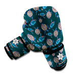 Blue Sea Turtle Pattern Print Boxing Gloves