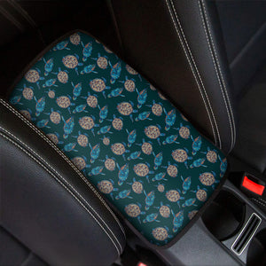 Blue Sea Turtle Pattern Print Car Center Console Cover