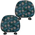 Blue Sea Turtle Pattern Print Car Headrest Covers