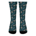 Blue Sea Turtle Pattern Print Crew Socks