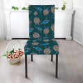 Blue Sea Turtle Pattern Print Dining Chair Slipcover