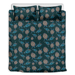 Blue Sea Turtle Pattern Print Duvet Cover Bedding Set