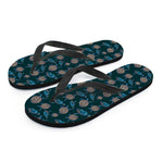 Blue Sea Turtle Pattern Print Flip Flops