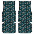 Blue Sea Turtle Pattern Print Front and Back Car Floor Mats