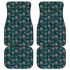 Blue Sea Turtle Pattern Print Front and Back Car Floor Mats