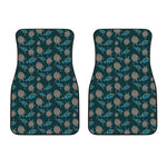 Blue Sea Turtle Pattern Print Front Car Floor Mats